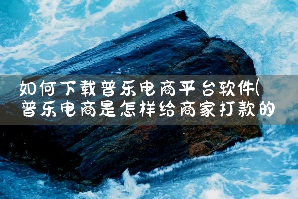 如何下载普乐电商平台软件